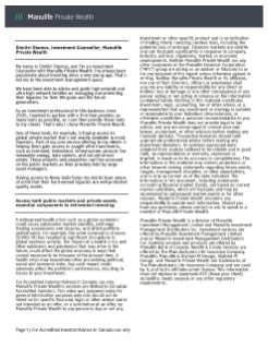Dimitri Stamos, Investment Counsellor – Video transcript