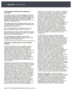 Is the Canadian equity market undergoing a correction? - Video Transcript